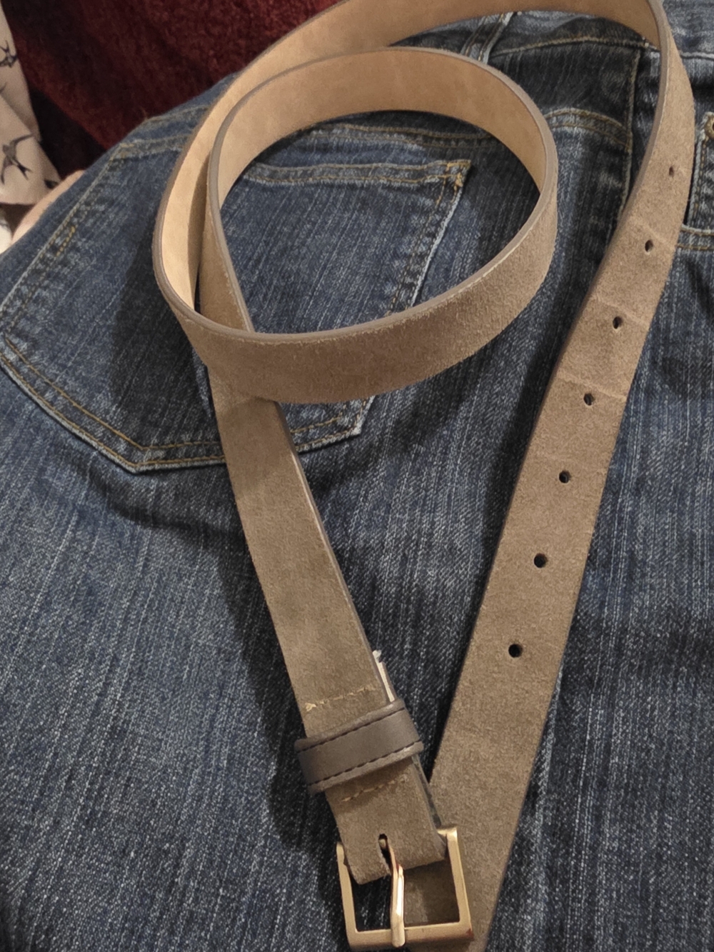 Women's Suede Belt with Classic Metal Buckle 1X XL Plus - Picture 6 of 8